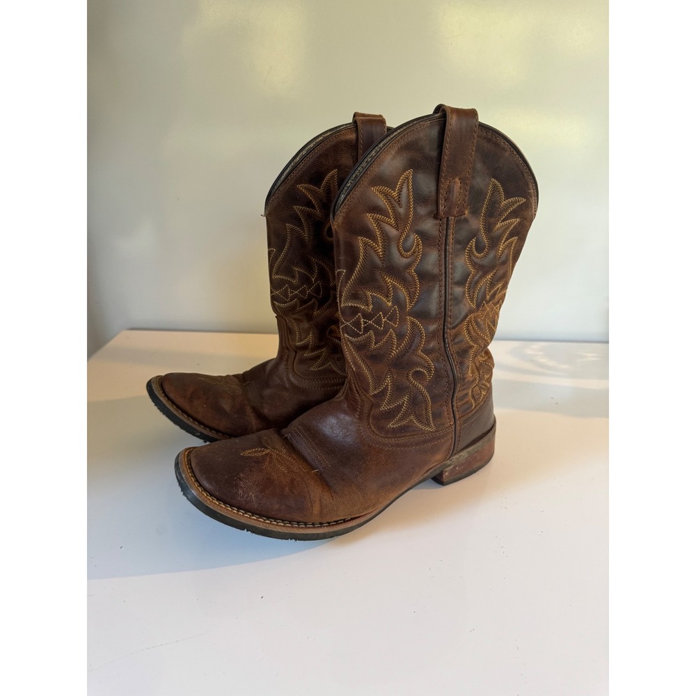 Laredo 5602 Womens Brown Leather Square Toe Western Cowboy Boots Size 9.5 M